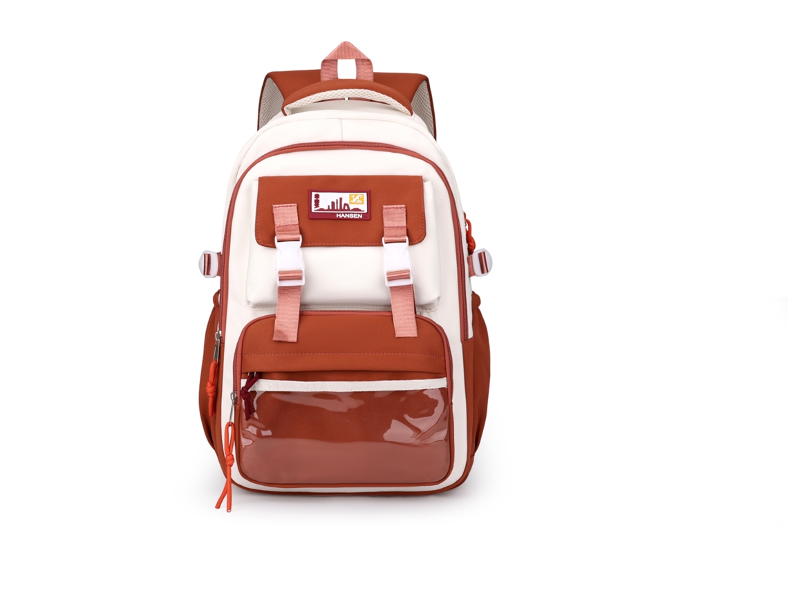 Mochila estudiantil de gran capacidad para cuatro piezas, modelo 2025, roja, 30*14*47