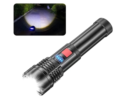BISBISOUS P50 Linterna 10000 Lúmenes Led Carga Usb 5 Modos Externos Ip67 Impermeable Negro