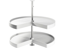 EMUCA Juego de Estantes Giratorios Shelvo 3/4' Da- Para Módulo de 900Mm- Plástico y Aluminio- Blanco