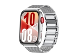 Bracelete Para Huawei Watch Fit 4 / Fit 4 Pro / Fit 3 - Aço Inoxidável Magnético - Formato De I Prata
