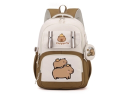 Mochila Escolar Infantil Capybara, Mochila De Gran Capacidad Con Monedero, Marrón 06 Gertiz