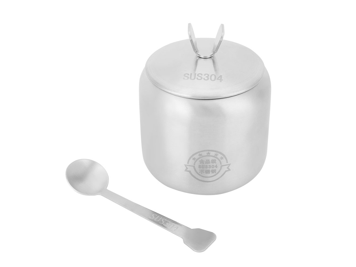 Tarro Para Especias De Acero Inoxidable 304 Con Cuchara, 512 Ml (18 Onzas), Tarro Para Condimentos De Cocina.