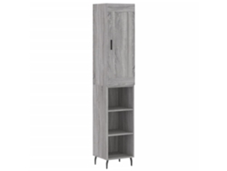 Armario alto, madera procesada, gris Sonoma, 34,5 x 34 x 180 cm, MAISON EXCLUSIVE