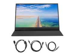 Monitor portátil IPS LAXISCREED de 15,6" con funda de cuero.