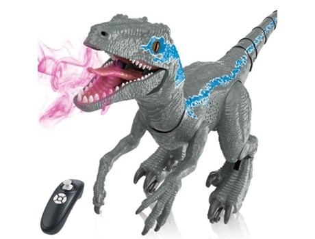 Control Remoto Animal Inteligente Robot Dinosaurio Azul Con Caja