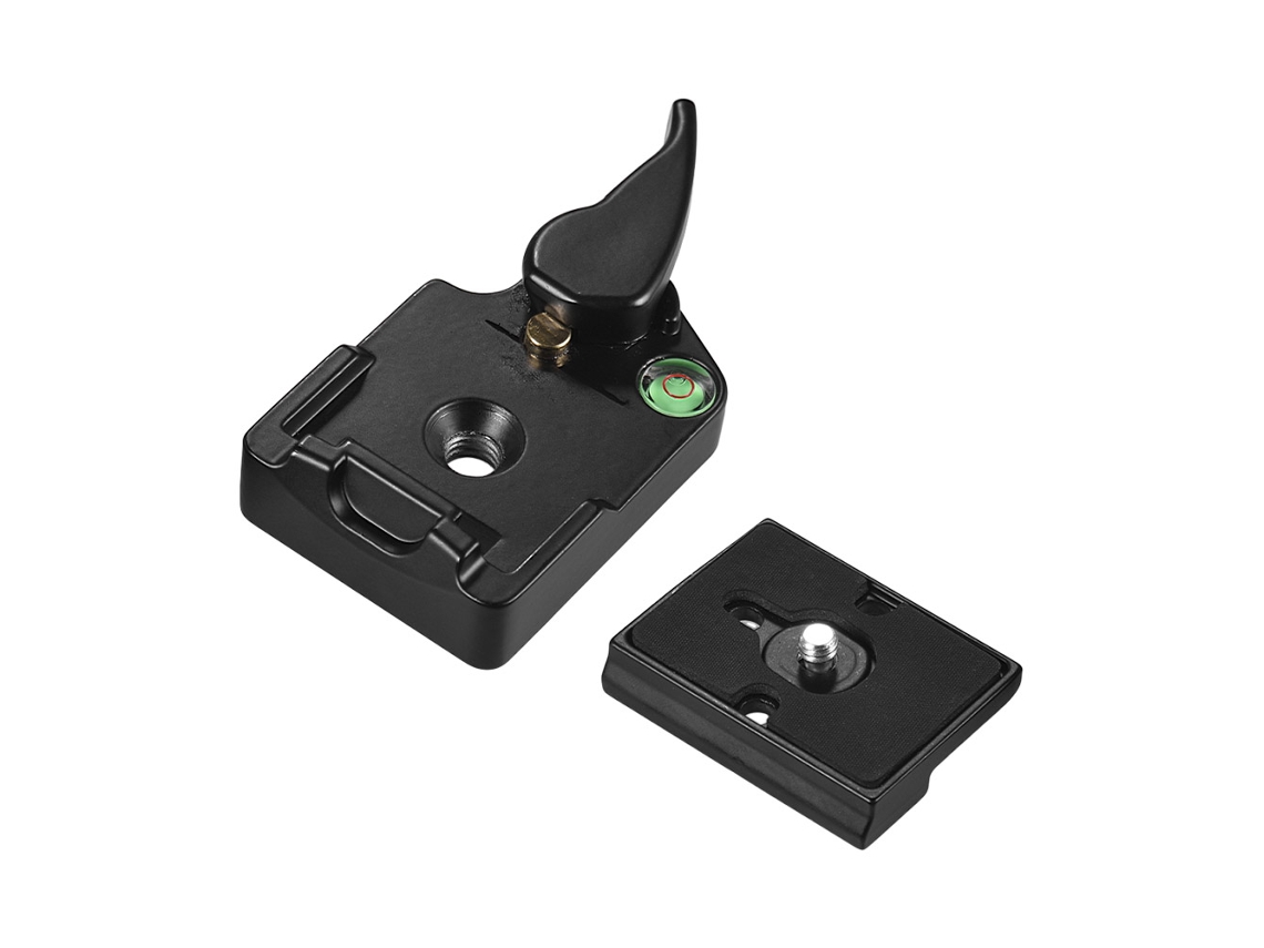 Placa de liberación rápida de 1/4" y abrazadera para cabezal de trípode, adaptador QR