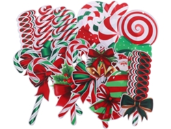 Adornos navideños de bastón de caramelo Slowmoose (12 unidades)