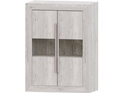 Aparador MUEBLAM Niza (Blanco Artic y Plateado - Melamina - 80x120x42 cm)