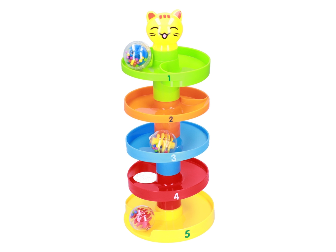 Brinquedo Torre De Rolagem 5 Camadas Com Bolas Para Bebês Educação Motor Fino Jogo