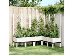 Maceta HARLANV1, 160x120x142 cm, de PP blanco con enrejado.