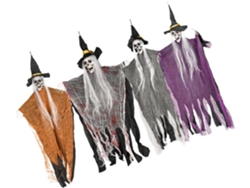 Adorno Colgante De Calavera Para Halloween De 4 Piezas Con Túnica Larga Para Uso En Interiores Y Exteriores, Jardín Y