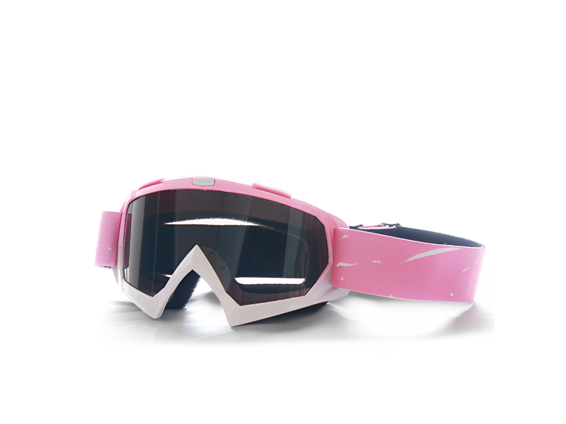 Gafas deportivas Csyy HD para ciclismo, esquí y deportes al aire libre (montura rosa y blanca, lentes grises)