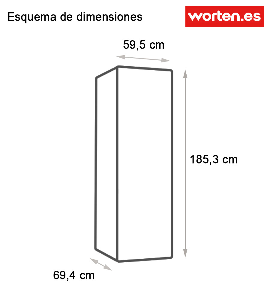 Frigorífico 1 puerta SAMSUNG RR39M7565WW/ES (No Frost - 185.3 cm - 385 L - Blanco)