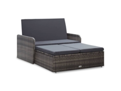 Conjunto de jardín de 2 piezas con cojines, mimbre gris, DKD Home Decor