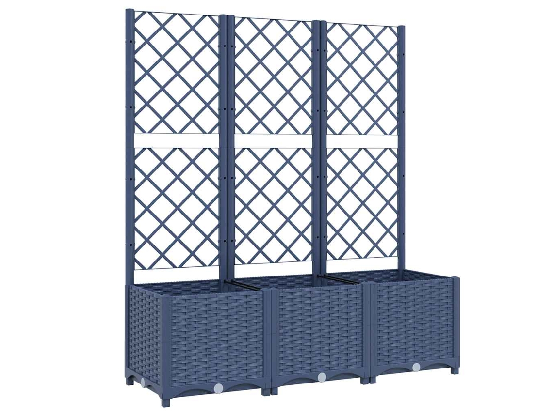 Jardinera VIDAXL Gris Polipropileno (120x40x136 cm)