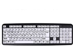 Teclado con cable con letras grandes, teclas grandes, teclados USB para personas con discapacidad visual Everley891