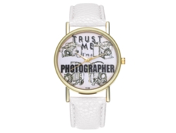 Elegante Reloj De Pulsera Unisex De Cuarzo Blanco De Alta Calidad.