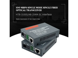 Receptor Transmissor Fibra Óptica 100m Transceiver Interface Rj45 Htb-3100-ab-25km