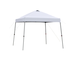 Cenador plegable de 3x3 m con ruedas, bolsa de transporte, acero, impermeable, blanco.