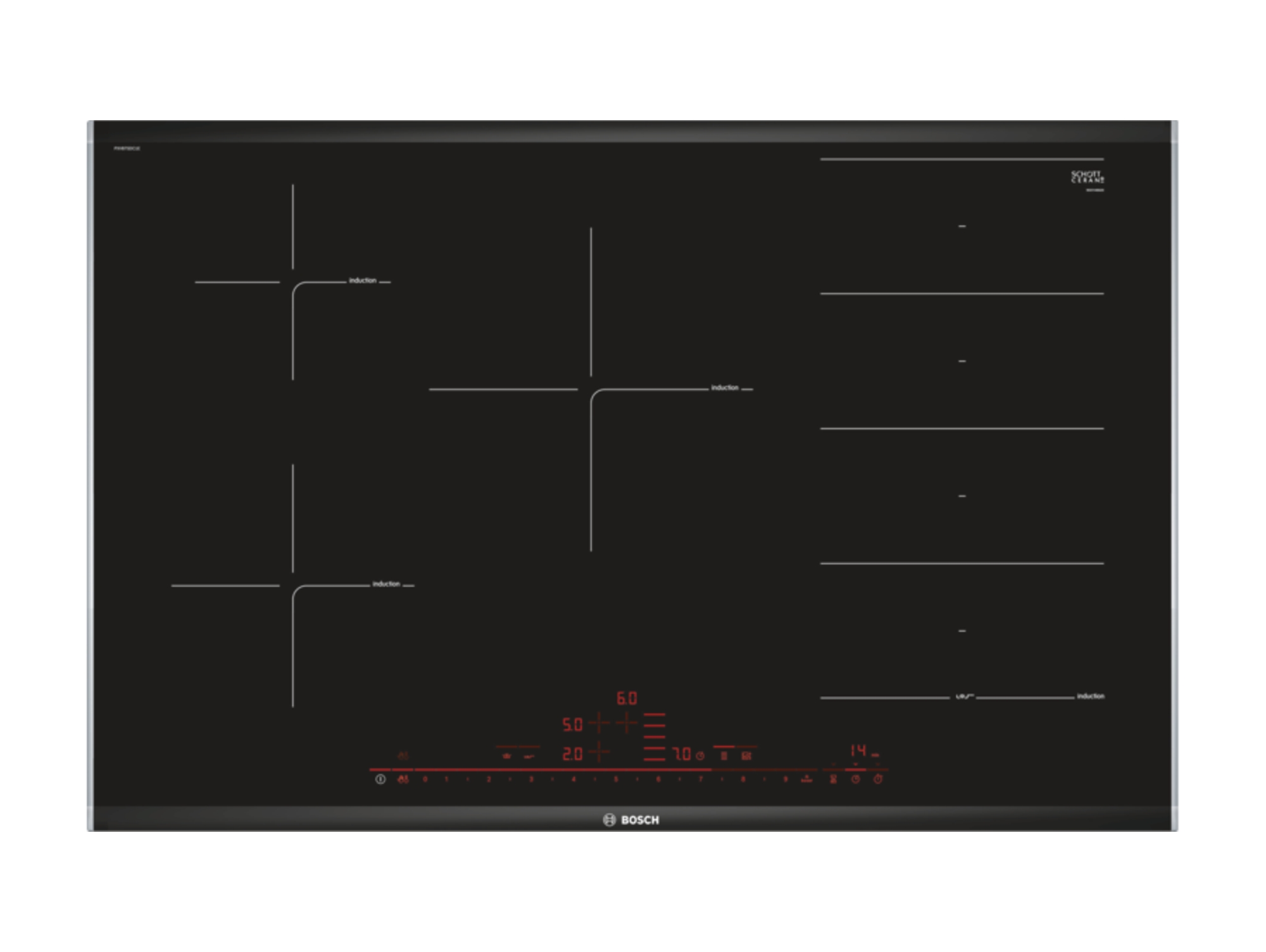 Placa Flex de Inducción BOSCH PXV875DC1E (Eléctrica - 81.6 cm - Negro)