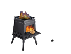 Hornilla de camping, acero al carbono, 22 x 22 x 35 cm, 24 x 24 x 10 cm, 3,2 kg, apta para diversos utensilios de cocina.