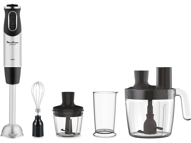 Batidora de mano + Accesorios MOULINEX Quickchef DD65J810 (1000 W - Gris y Negro)