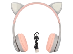 Auriculares Bluetooth Con Orejas De Gato Plegables Con Luz Led Parpadeante De Respiración Y Control De Sonido