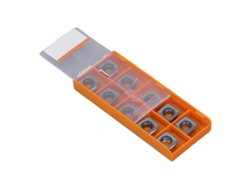 10 insertos de carburo recubiertos para cuchillas de torneado y fresado CNC con estuche.