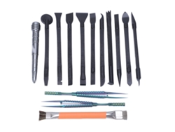 Kit De Herramientas De Reparación Electrónica De 14 Piezas Con Espátulas, Pinzas Y Cepillos Para Teléfonos Móviles, Portátiles Y Otros Dispositivos Electrónicos.