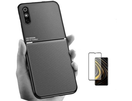Kit Funda Magnetic Lux y 5D Full Cover Xiaomi Redmi 9A Sport PHONECARE Negro