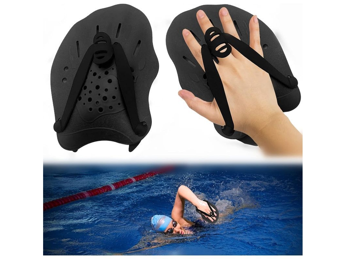 Palas De Natación Para Entrenamiento Con Diseño Hidrodinámico Y Correas Ajustables, 1 Par