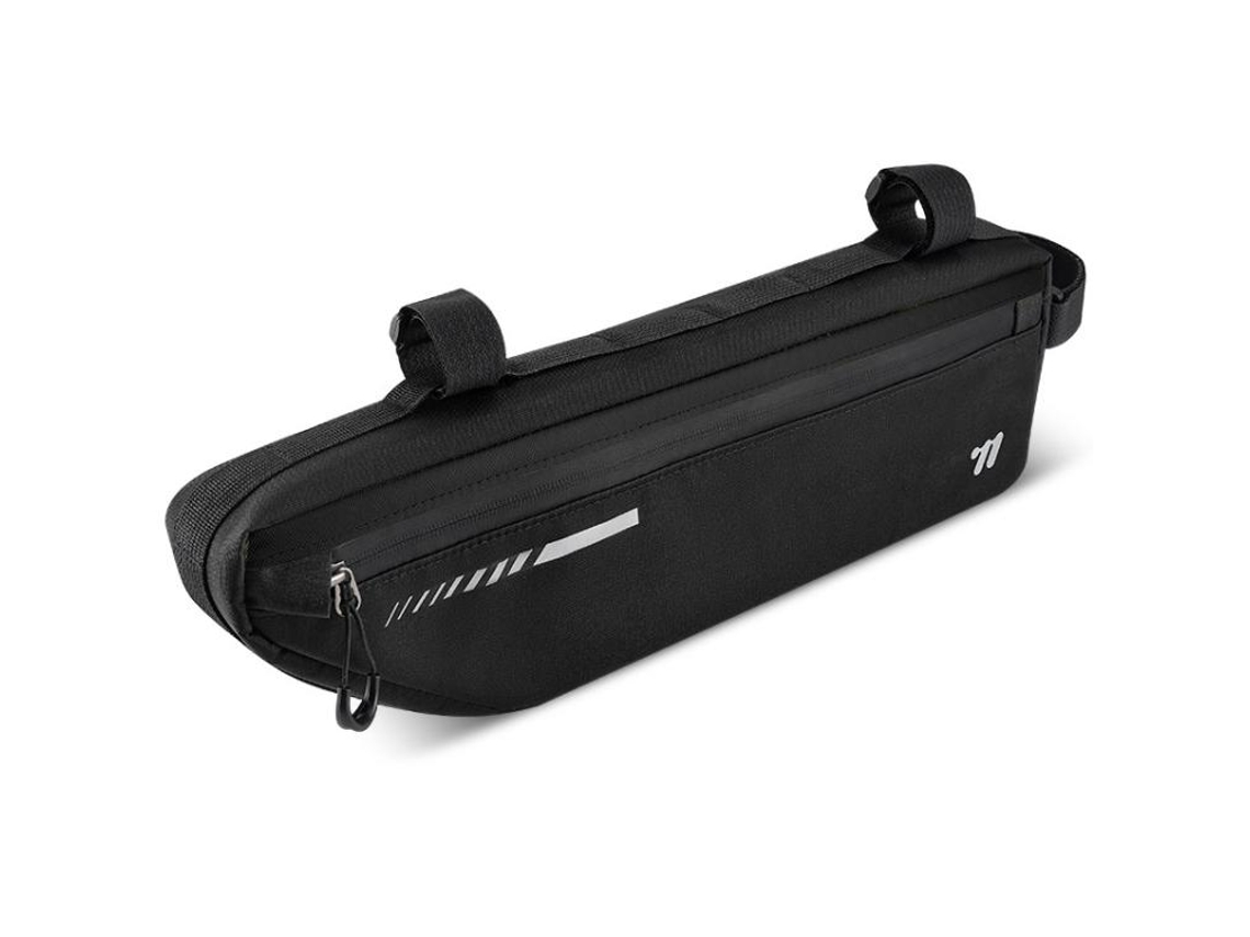 Bolsa de almacenamiento para manillar de bicicleta de montaña, bolsa interior de gran capacidad para manillar delantero. Mdug (negra)