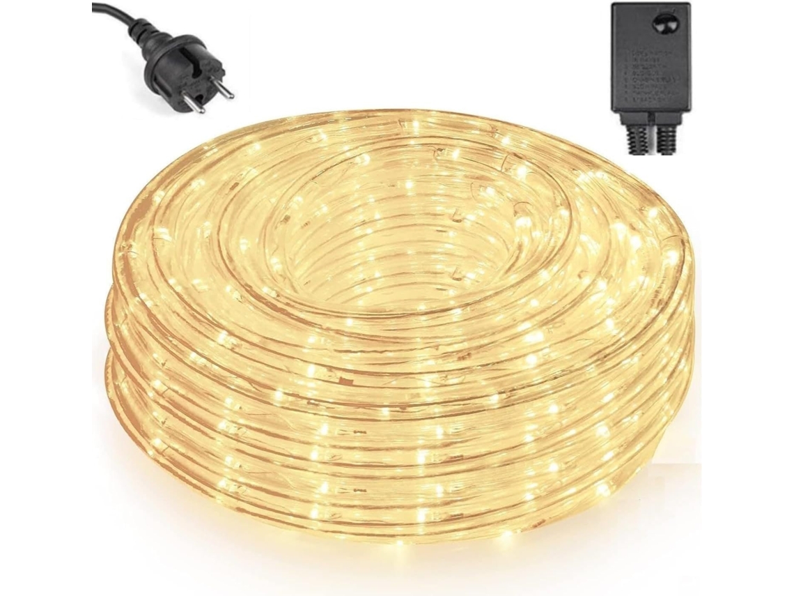 Tira De Luz Led Para Jardin Exteriores Manguera Color Blanco Calido Navidad, Exterior - Interior Waterproof (10 Metros)