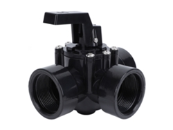 Válvula desviadora de piscina de tres vías con sello positivo, G1-1/2", ABS, para spas 4517
