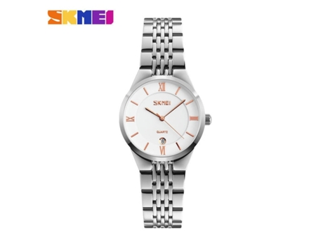 Relojes de Pareja Relojes de Acero Inoxidable para Hombres y Mujeres Relojes de Pulsera con Aguja de Platino y Fecha de Cuarzo para Mujer VEANXIN