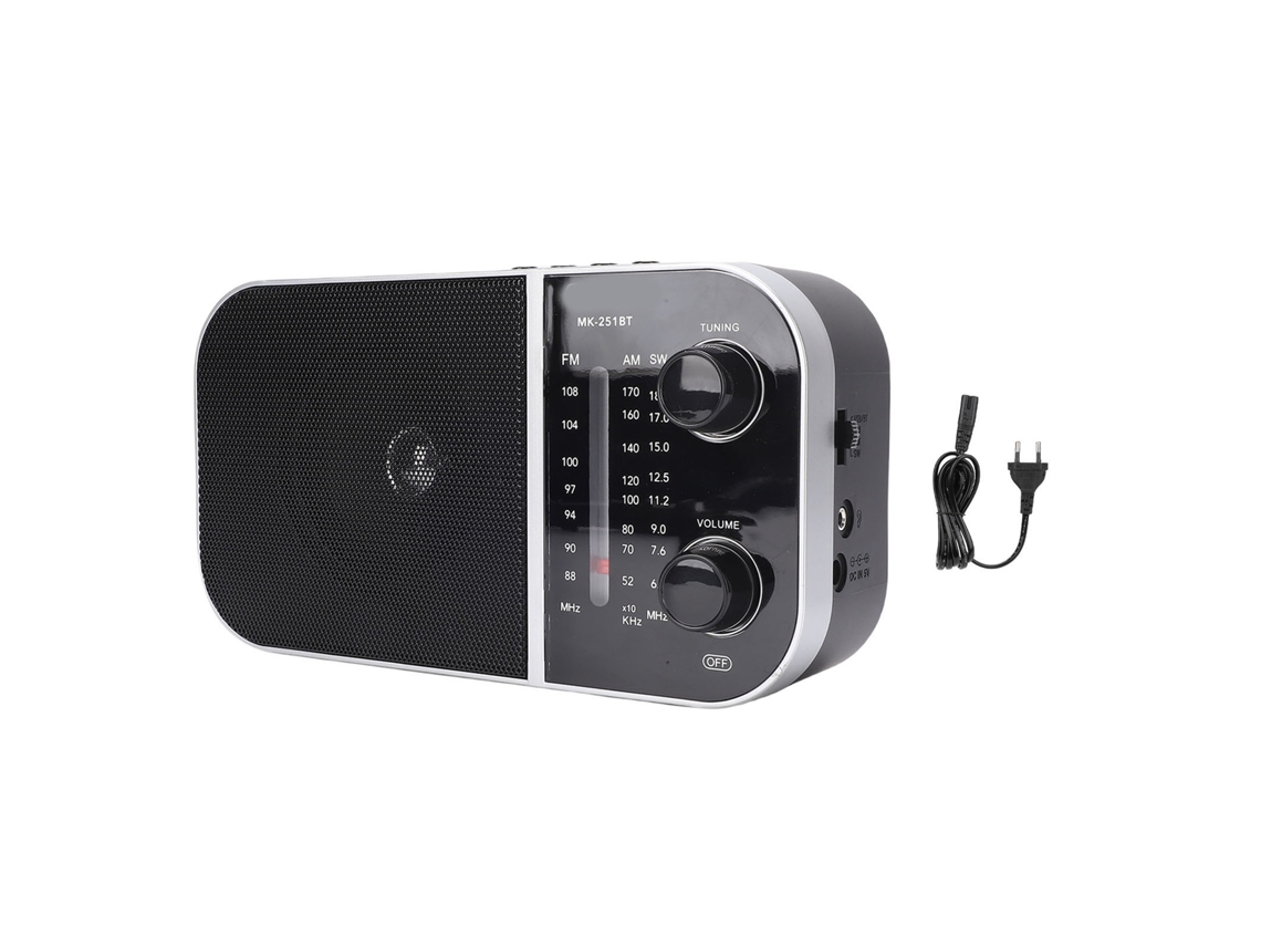 Radio Portátil Am Fm Sw De Estilo Retro Con Altavoz Bluetooth Recargable Y Reproductor Multibanda