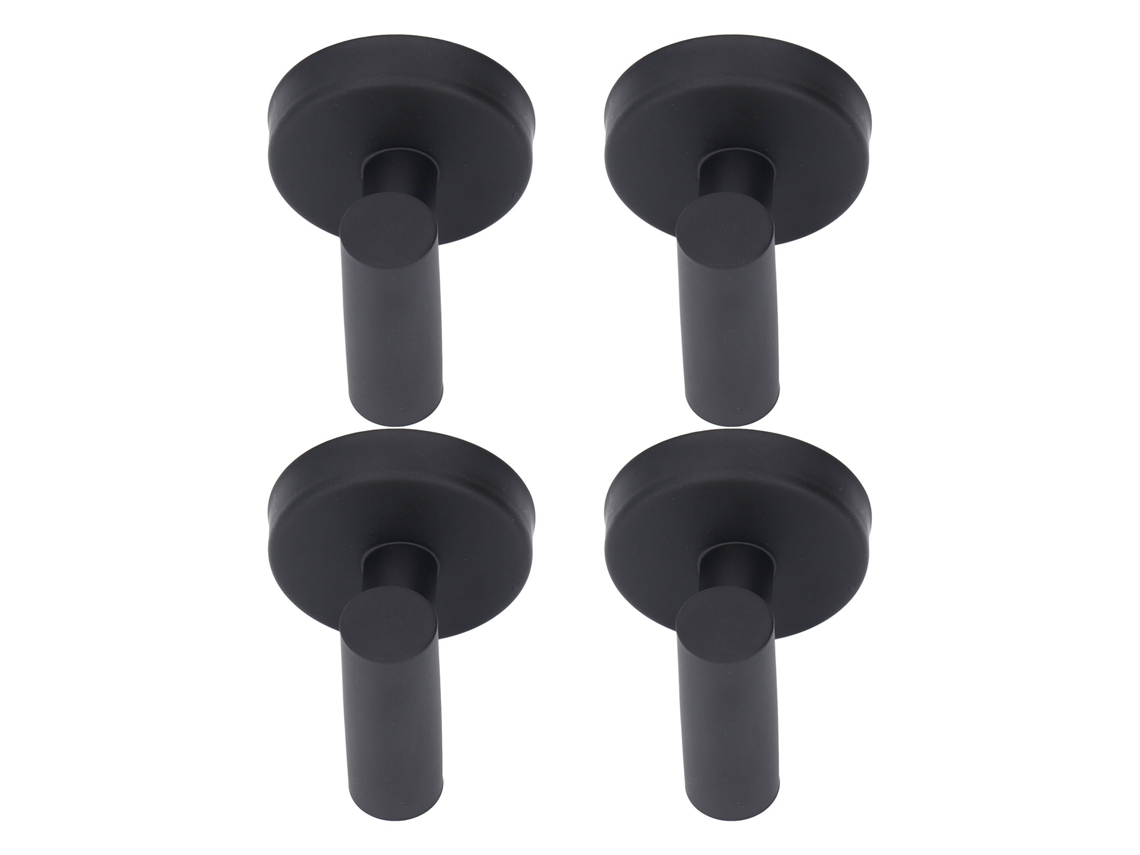 4 Ganchos Para Toallas De Acero Inoxidable Negro Mate Para Montaje En Pared, Baño, Lavandería, Cocina.