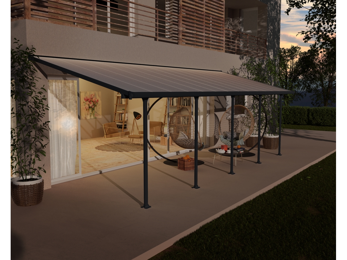 CANOPIA Feria Pérgola Cobertor de Terraza Aluminio 3X8,51 m Gris