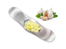 Prensa de ajos metálica, fabricada en acero inoxidable, sólida y ergonómica, utensilio de cocina para ajos. Rosewell