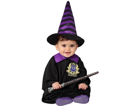 Disfraz Unisex ATOSA mago negro y morado (Tam: 1-2 años)