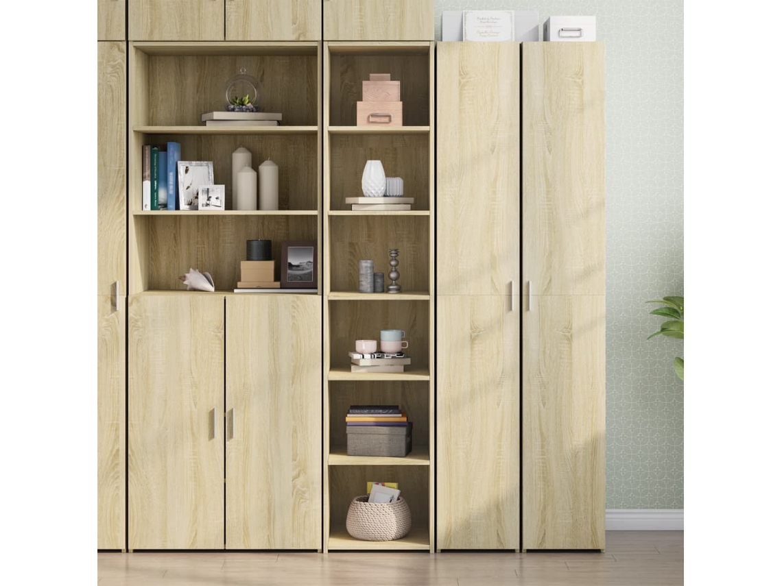 Aparador Alto Madera De Ingeniería Roble Sonoma 40x41x185 Cm