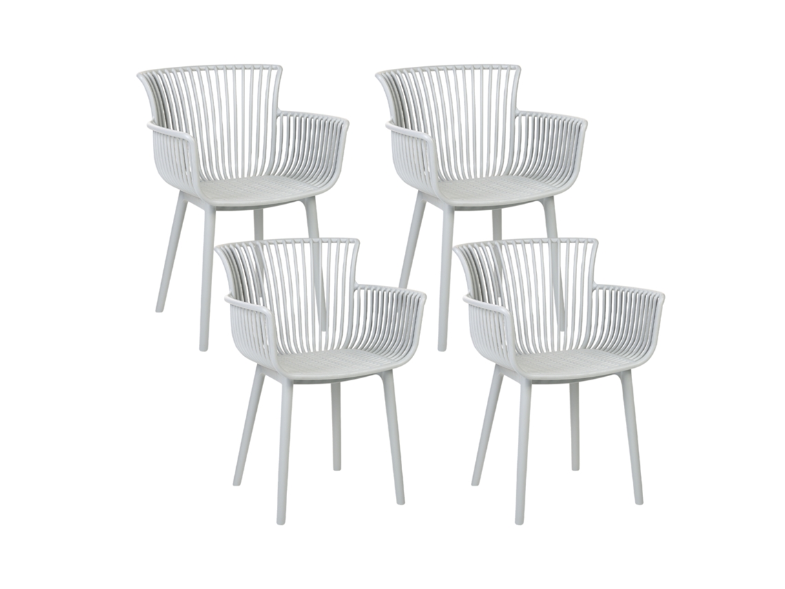 Juego de sillas de diseño BELIANI Pesaro de Material sintético Gris 58x45x84