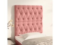Cabeceros 2 Unidades De Terciopelo Rosa 80x7x78/88 Cm