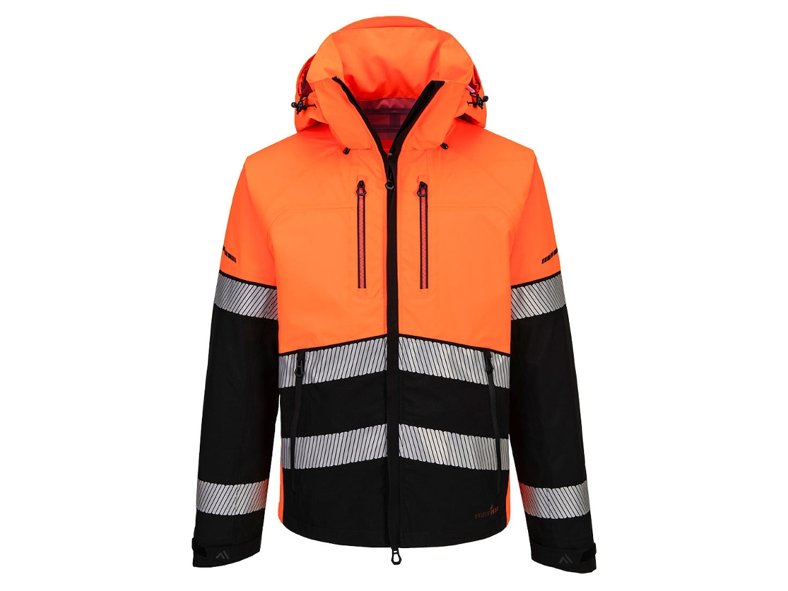Chaqueta Alta Visibilidad Shell Ev4 | Impermeable Trabajo Naranja/negro / Xxl