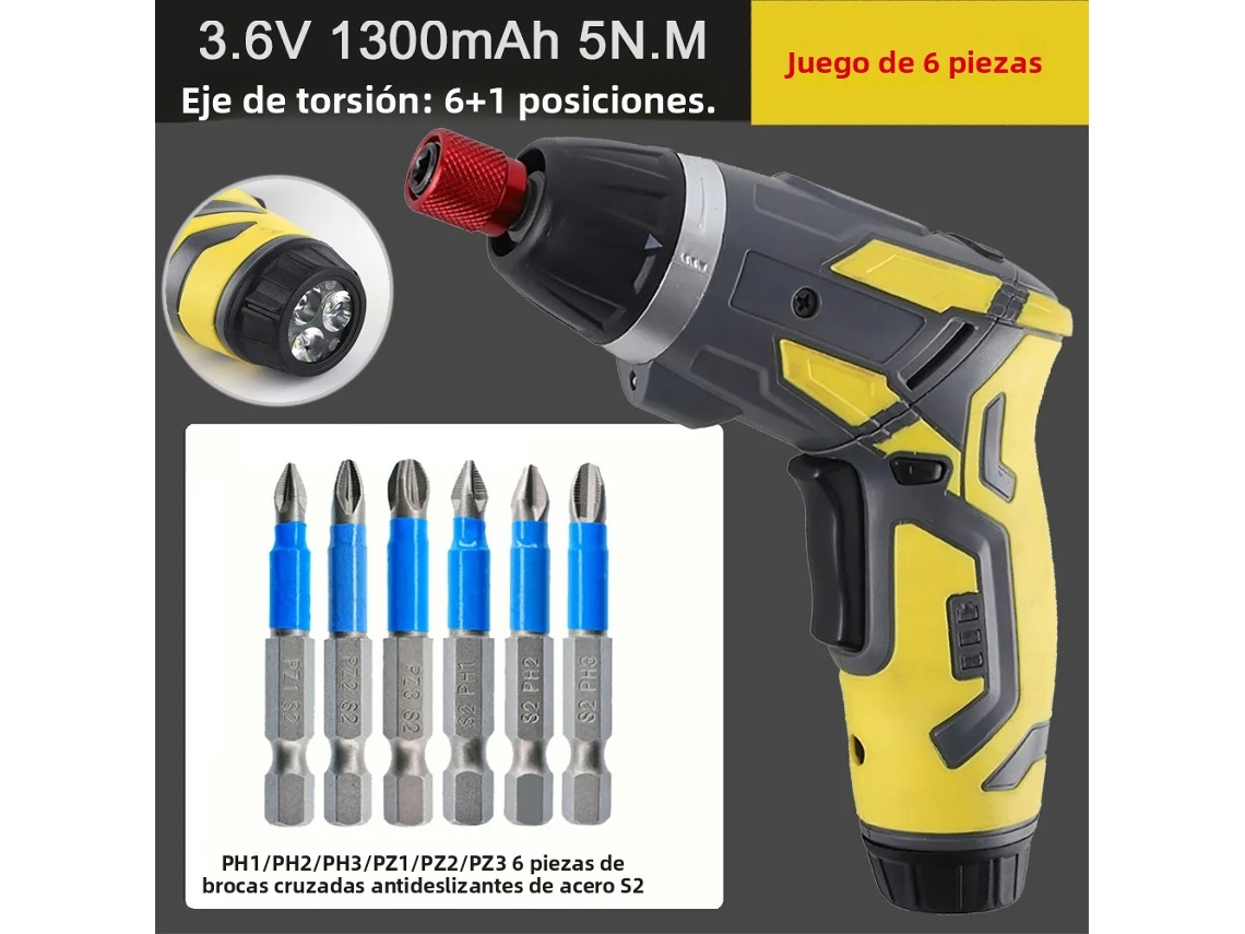 (juego De 6 Piezas) Juego De Destornilladores Eléctricos Inalámbricos Recargables De 4,2 V