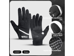 (negro L) Guantes De Ciclismo Profesionales, Resistentes A La Abrasión, Microfibra, Antideslizantes.