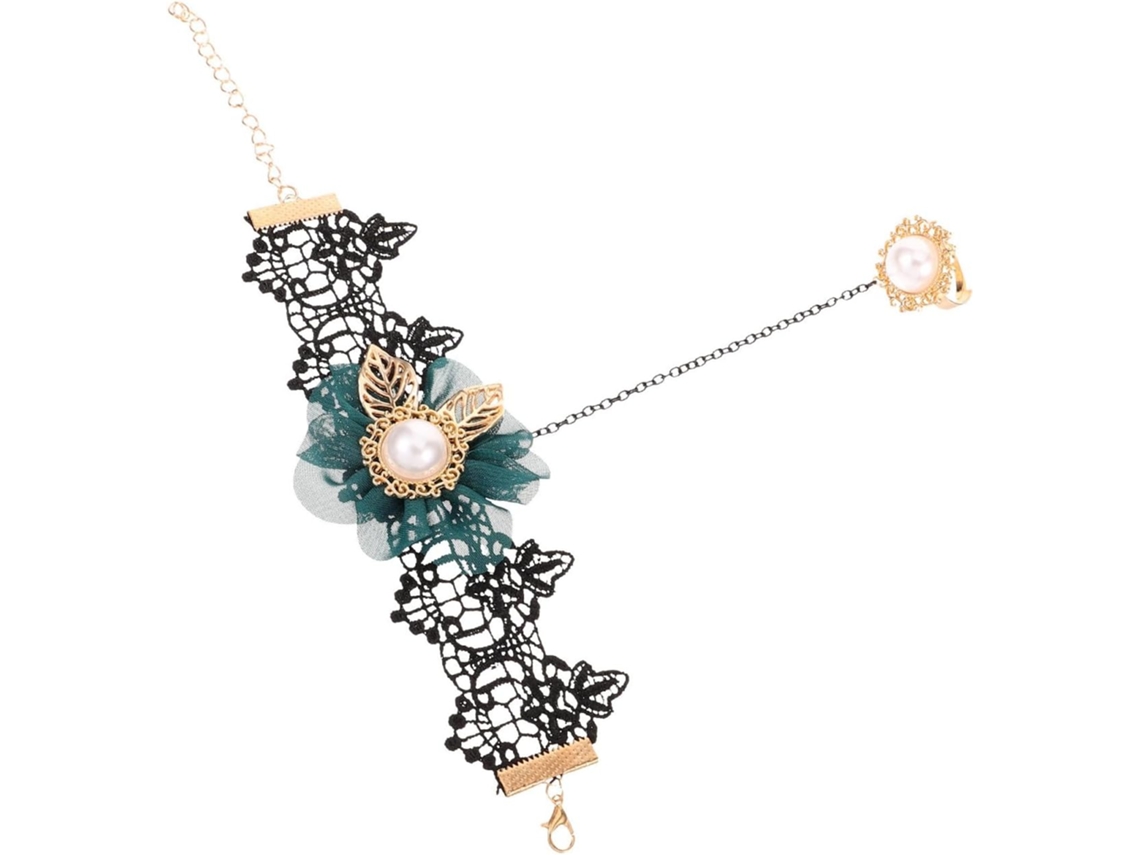 Elegante Pulsera Encaje Cuentas Cómoda Llevar Multifuncional Eventos Especiales Fiestas Estilo Sofisticado