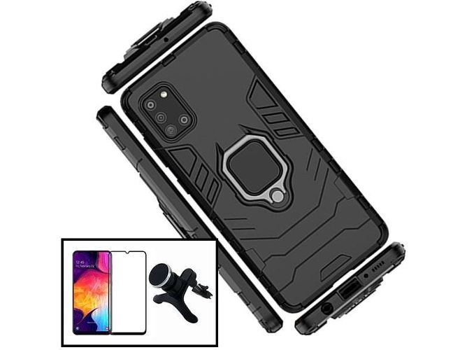Funda + Protector + Soporte Samsung Galaxy A31 Military Defender (Transparente)