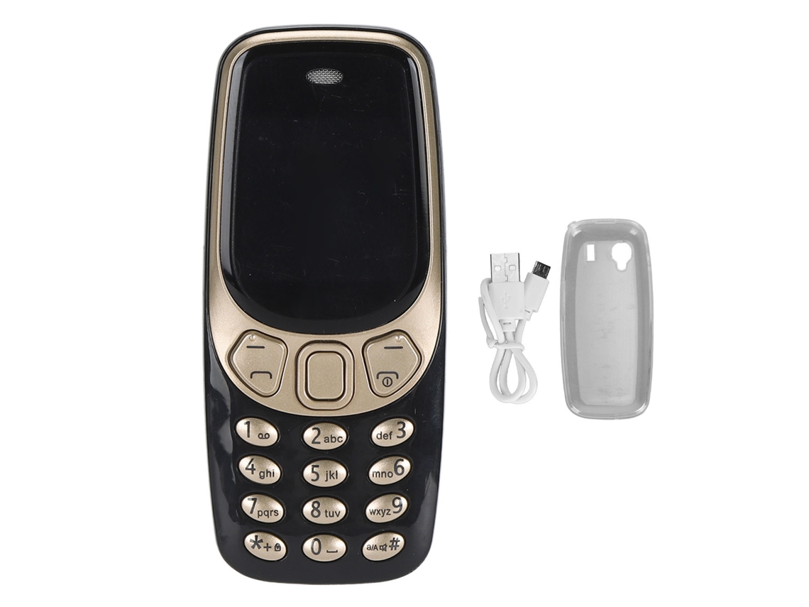 Mini Teléfono Móvil 3 En 1 Con Bluetooth, Baja Radiación, 3 Sim, Gsm, Desbloqueado, Negro Y Dorado.