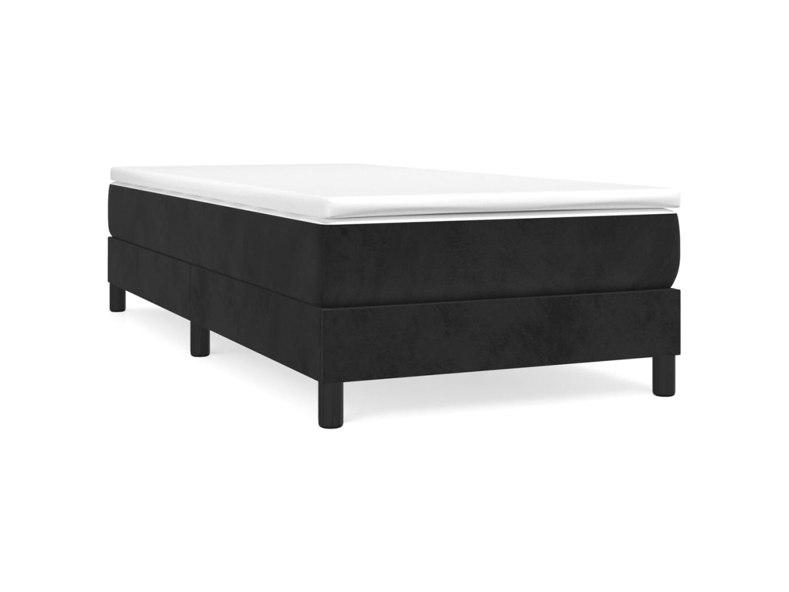 Maison Exclusive - Cama Box Spring Con Colchón Terciopelo Negro 100x200 Cm
